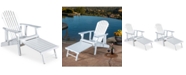 Noble House Collyer Adirondack Chair Set and Footrest (Set Of 2)